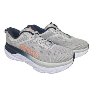 Hoka One One Womens Bondi 7 Lunar Rock Black Iris Size 6 Running Clean Nice